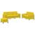 Set de canapele cu perne, 3 piese, galben, catifea GartenMobel Dekor