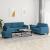 Set de canapele cu perne, 3 piese, albastru, catifea GartenMobel Dekor