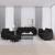 Set de canapele cu perne, 4 piese, negru, material textil GartenMobel Dekor