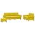 Set de canapele cu perne, 3 piese, galben, catifea GartenMobel Dekor