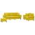 Set de canapele cu perne, 3 piese, galben, catifea GartenMobel Dekor