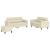 Set de canapele cu perne, 3 piese, crem, piele ecologică GartenMobel Dekor