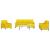 Set de canapele cu perne, 4 piese, galben, catifea GartenMobel Dekor
