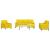 Set de canapele cu perne/rulouri, 4 piese, galben, catifea GartenMobel Dekor