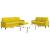 Set de canapele cu perne, 3 piese, galben, catifea GartenMobel Dekor
