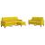 Set de canapele cu perne, 3 piese, galben, catifea GartenMobel Dekor