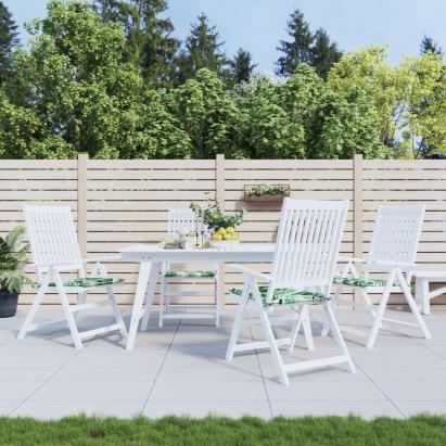 Perne de scaun, model frunze, 4 buc., 40x40x3 cm, textil GartenMobel Dekor