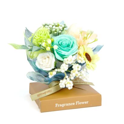 Decor cu flori artificiale - trandafir - 11 x 11 x 14 cm Best CarHome