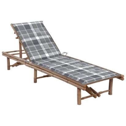 Șezlong de grădină cu pernă, bambus GartenMobel Dekor