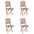 Set mobilier de exterior pliabil, cu perne, 5 piese, bambus GartenMobel Dekor