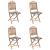 Set mobilier de exterior pliabil, cu perne, 5 piese, bambus GartenMobel Dekor