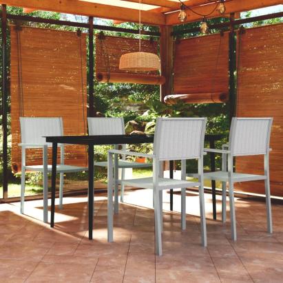 Set de mobilier de grădină, 5 piese, alb GartenMobel Dekor