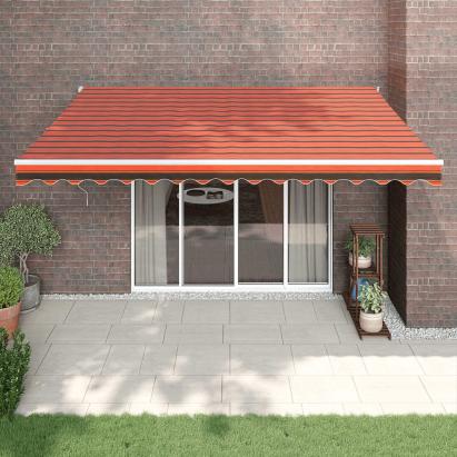Copertină retractabilă portocaliu/maro 4,5x3 m, textil/aluminiu GartenMobel Dekor