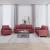 Set canapea cu perne, 3 piese, roșu vin, material textil GartenMobel Dekor