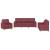 Set canapea cu perne, 3 piese, roșu vin, material textil GartenMobel Dekor