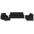 Set de canapele cu perne, 4 piese, negru, material textil GartenMobel Dekor