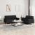 Set de canapele cu perne, 2 piese, negru, material textil GartenMobel Dekor