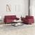 Set canapea cu perne, 2 piese, roșu vin, material textil GartenMobel Dekor