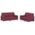 Set canapea cu perne, 2 piese, roșu vin, material textil GartenMobel Dekor