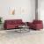Set canapea cu perne, 2 piese, roșu vin, material textil GartenMobel Dekor