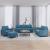 Set de canapele cu perne, 4 piese, albastru, catifea GartenMobel Dekor