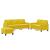 Set de canapele cu perne, 3 piese, galben, catifea GartenMobel Dekor