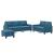 Set de canapele cu perne, 3 piese, albastru, catifea GartenMobel Dekor