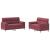 Set canapea cu perne, 2 piese, roșu vin, material textil GartenMobel Dekor
