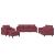 Set canapea cu perne, 4 piese, roșu vin, material textil GartenMobel Dekor