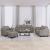 Set de canapele cu perne, 4 piese, gri taupe, textil GartenMobel Dekor