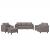 Set de canapele cu perne, 4 piese, gri taupe, textil GartenMobel Dekor