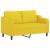 Set de canapele cu perne, 2 piese, galben deschis, textil GartenMobel Dekor