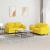 Set de canapele cu perne, 2 piese, galben deschis, textil GartenMobel Dekor