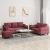 Set canapea cu perne, 3 piese, roșu vin, material textil GartenMobel Dekor