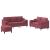 Set canapea cu perne, 3 piese, roșu vin, material textil GartenMobel Dekor