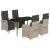 Set mobilier de grădină cu perne, 5 piese gri deschis poliratan GartenMobel Dekor
