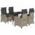 Set mobilier de grădină cu perne, 5 piese gri deschis poliratan GartenMobel Dekor