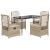 Set mobilier de grădină cu perne, 5 piese, bej, poliratan GartenMobel Dekor