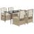 Set mobilier de grădină cu perne, 5 piese, bej, poliratan GartenMobel Dekor