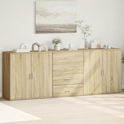 Servante, 3 piese, stejar sonoma, lemn prelucrat GartenMobel Dekor
