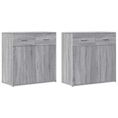 Comode, 2 buc., gri sonoma, 79x38x80 cm, lemn compozit GartenMobel Dekor