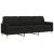 Set de canapele cu perne decorative, 3 piese, negru, textil GartenMobel Dekor
