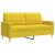 Set de canapele cu perne rulou, 3 piese, galben deschis, textil GartenMobel Dekor