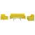 Set de canapele cu perne rulou, 3 piese, galben deschis, textil GartenMobel Dekor