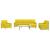 Set canapele cu taburet/perne, 4 piese, galben deschis, textil GartenMobel Dekor