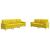 Set de canapele cu perne rulou, 2 piese, galben deschis, textil GartenMobel Dekor