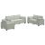 Set de canapele cu perne, 3 piese, gri deschis, catifea GartenMobel Dekor