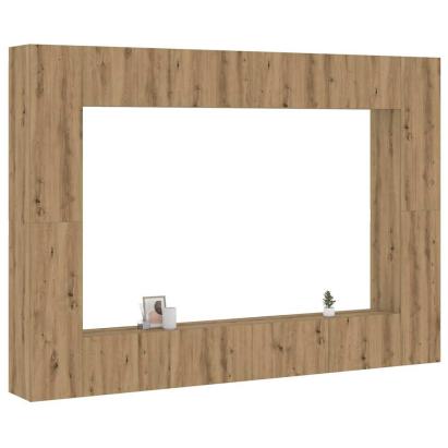 Set dulap TV 8 piese montat pe perete Stejar artizanal GartenMobel Dekor