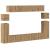 Set dulap TV 8 piese montat pe perete Stejar artizanal GartenMobel Dekor