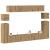 Set dulap TV 8 piese montat pe perete Stejar artizanal GartenMobel Dekor